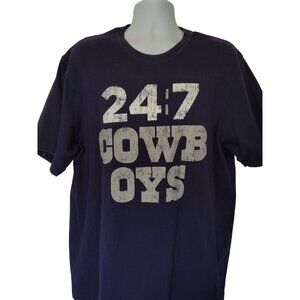 Dallas Cowboys 24/7 Graphic T-Shirt Navy Blue XL Authentic Apparel Cotton Unisex
